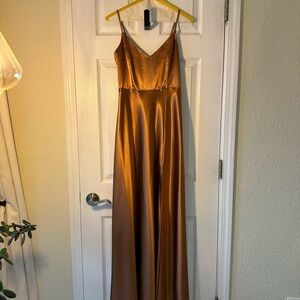 Birdy Grey Copper Satin Maxi Dress